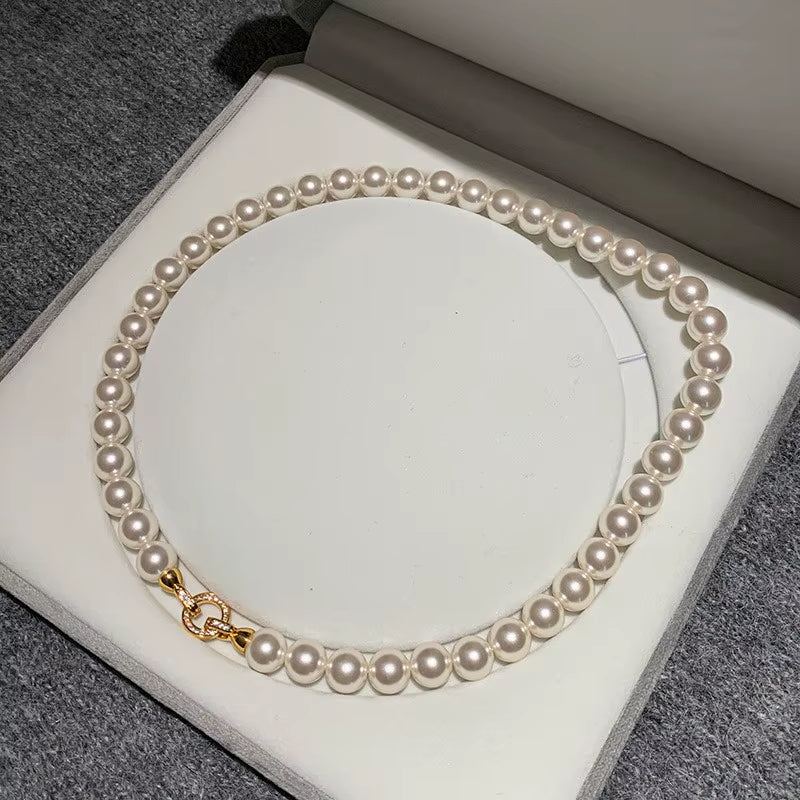 Simple White Pearl Bracelet Necklace Sets for Women