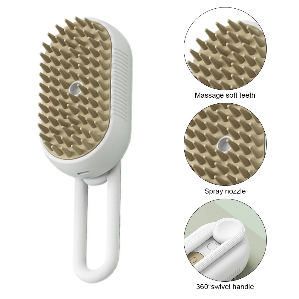 3 in 1 Pet Electric Steam Brush For Cat & Dog - AKStore