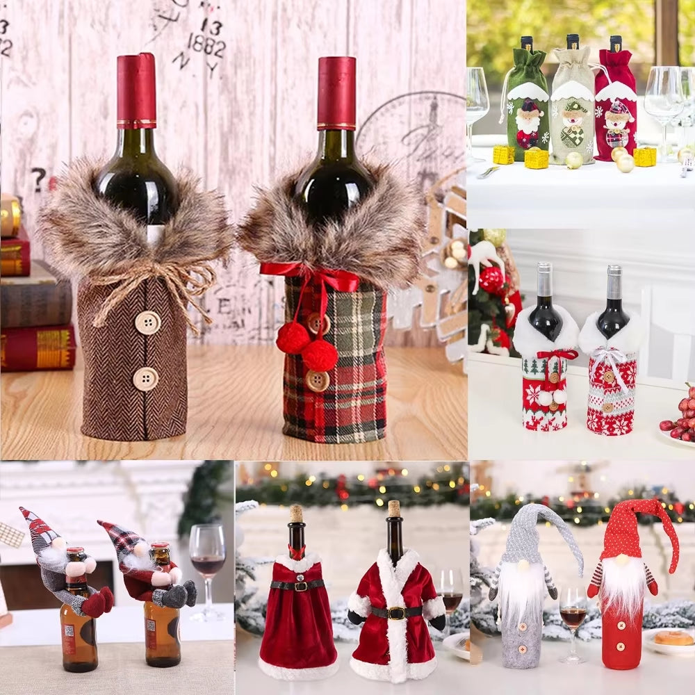 Christmas Wine Bottle Cover Merry Christmas - AKStore