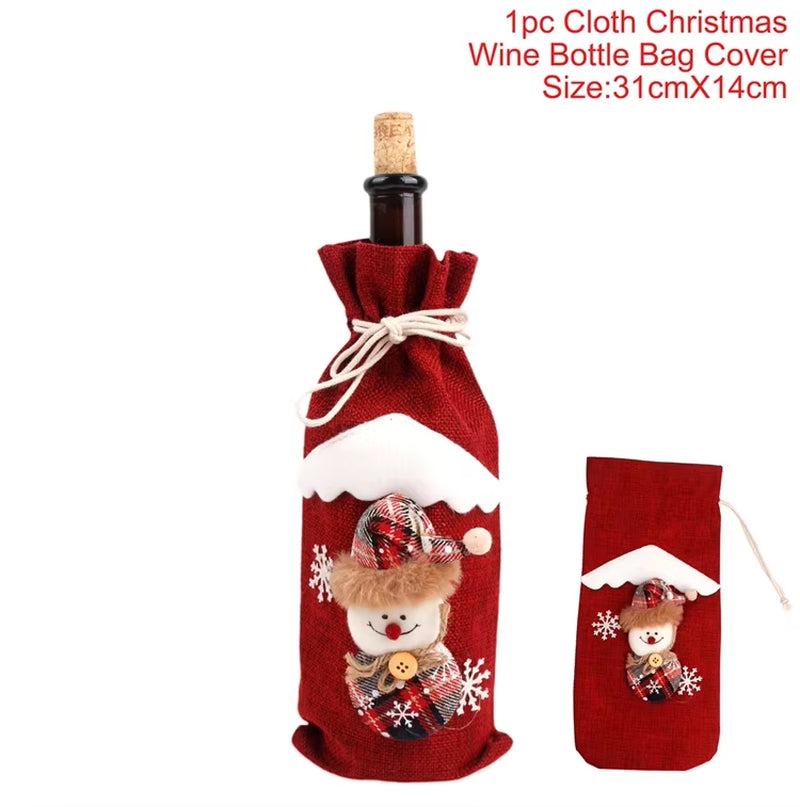 Christmas Wine Bottle Cover Merry Christmas - AKStore