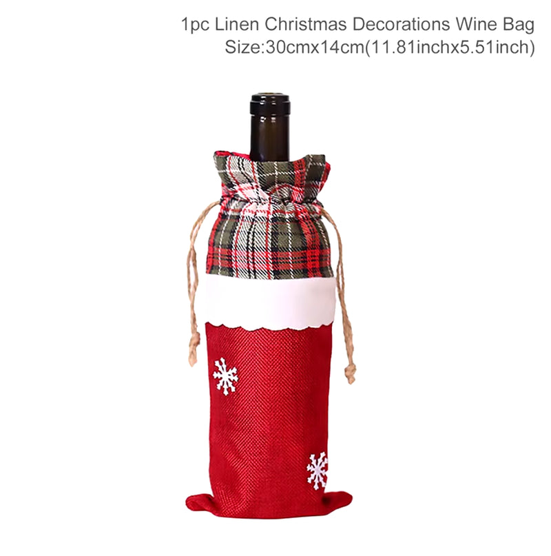 Christmas Wine Bottle Cover Merry Christmas - AKStore