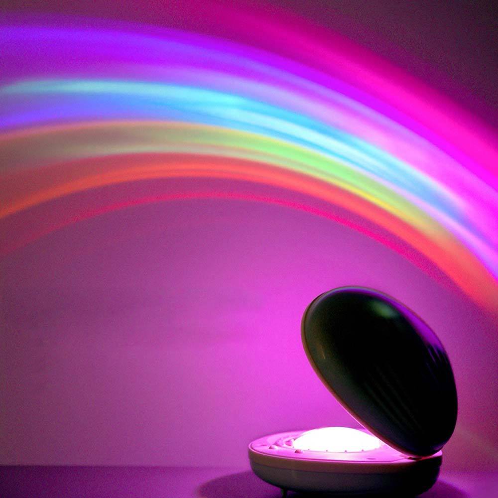 Egg-Shaped Table Lamp Rainbow Projection Lamp LED Color Night Light 3 Modes Projector - AKStore