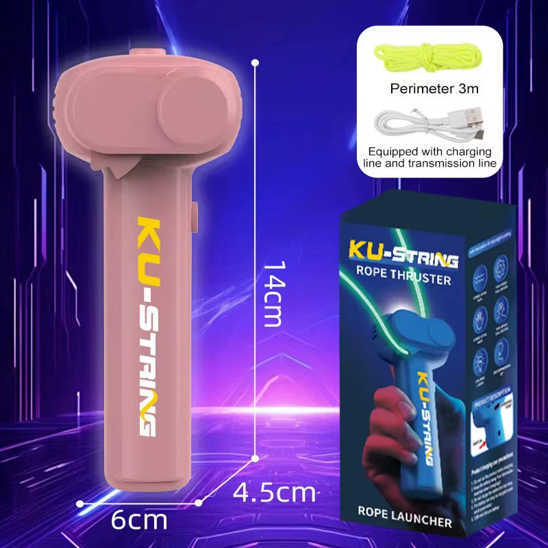 Electric Luminous String Rope Launcher Toy Glow in the Dark Portable Handheld Funny Stress Relief Toy Christmas Gifts for Kids