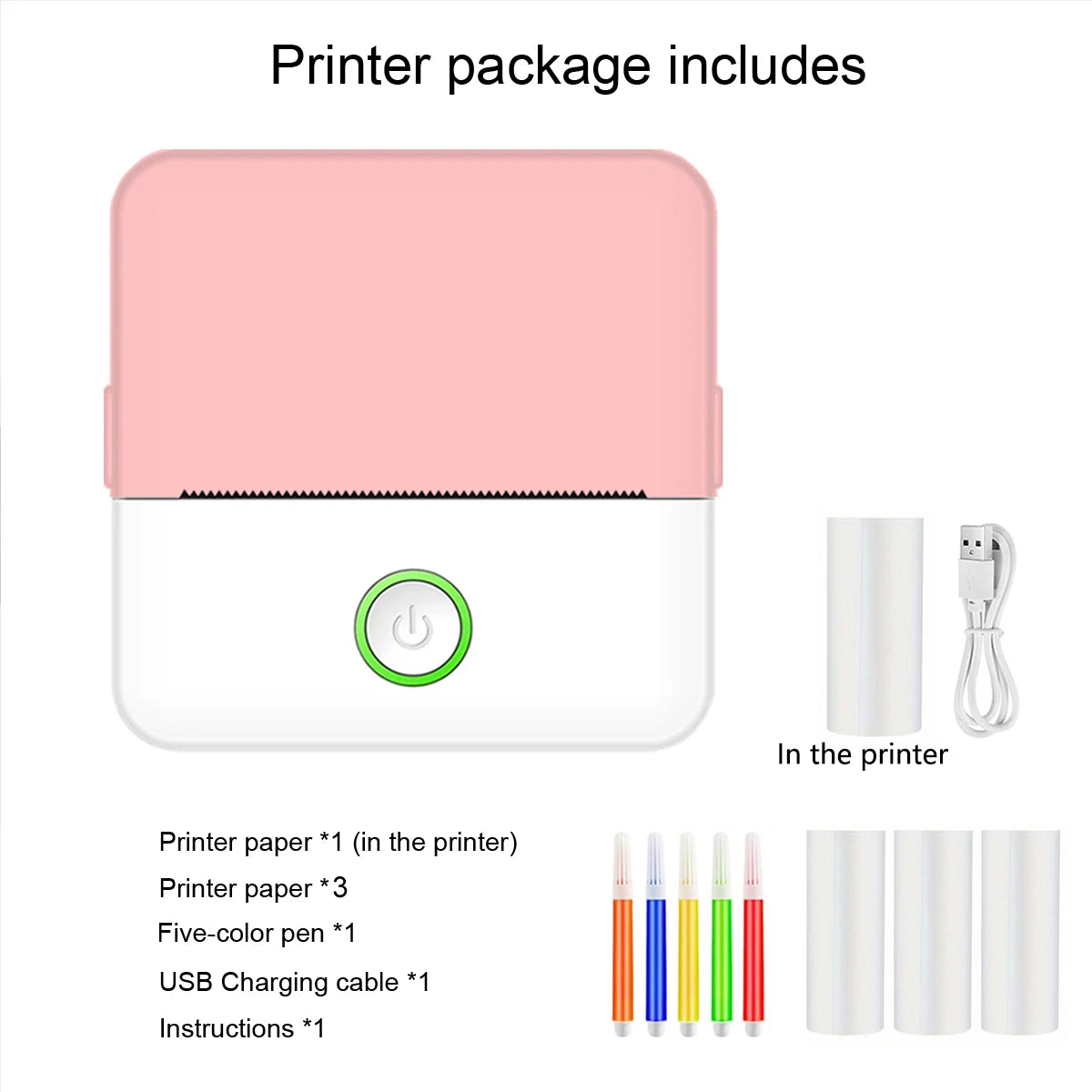  Portable Thermal Printer for Photo Journal Notes Memo