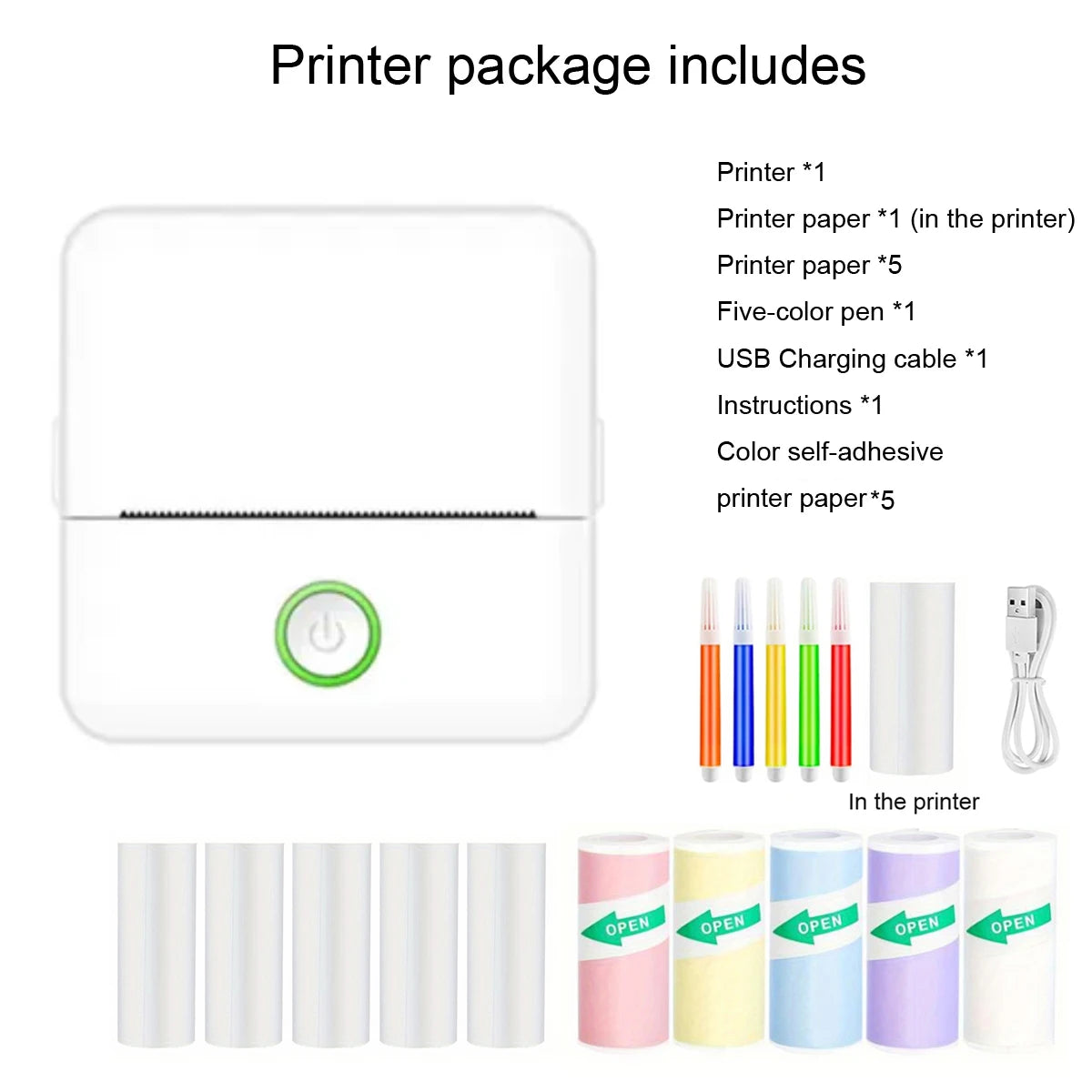  Portable Thermal Printer for Photo Journal Notes Memo
