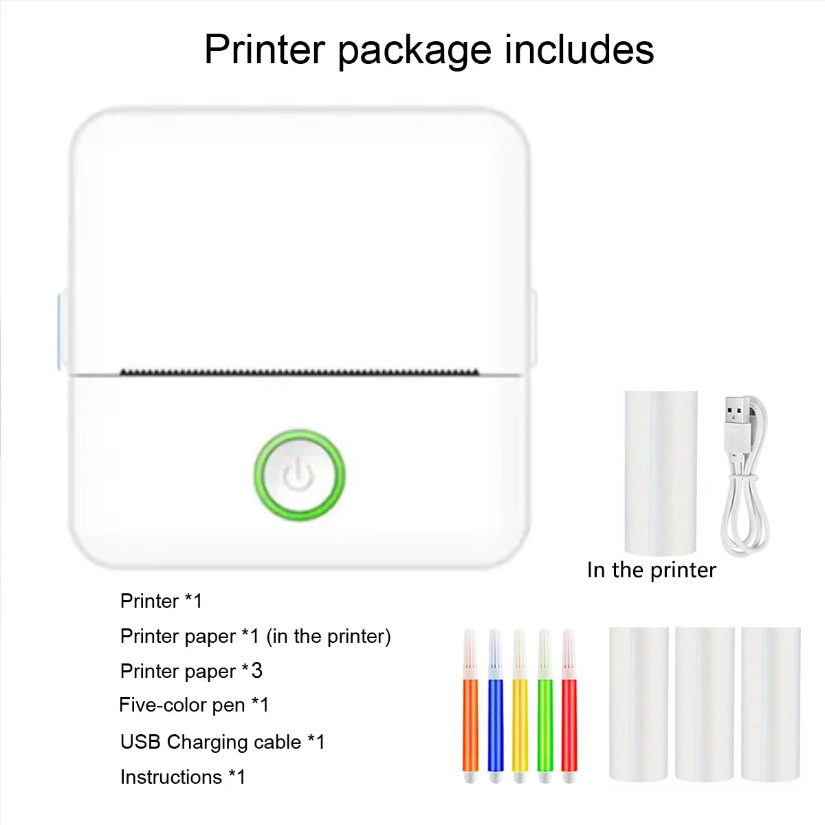  Portable Thermal Printer for Photo Journal Notes Memo