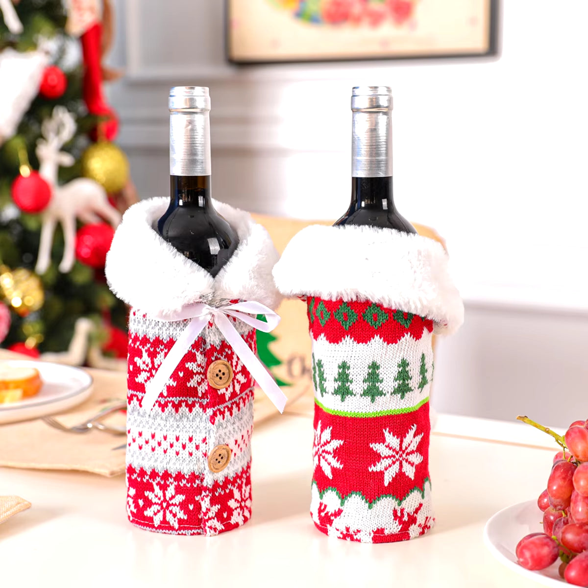 Christmas Wine Bottle Cover Merry Christmas - AKStore