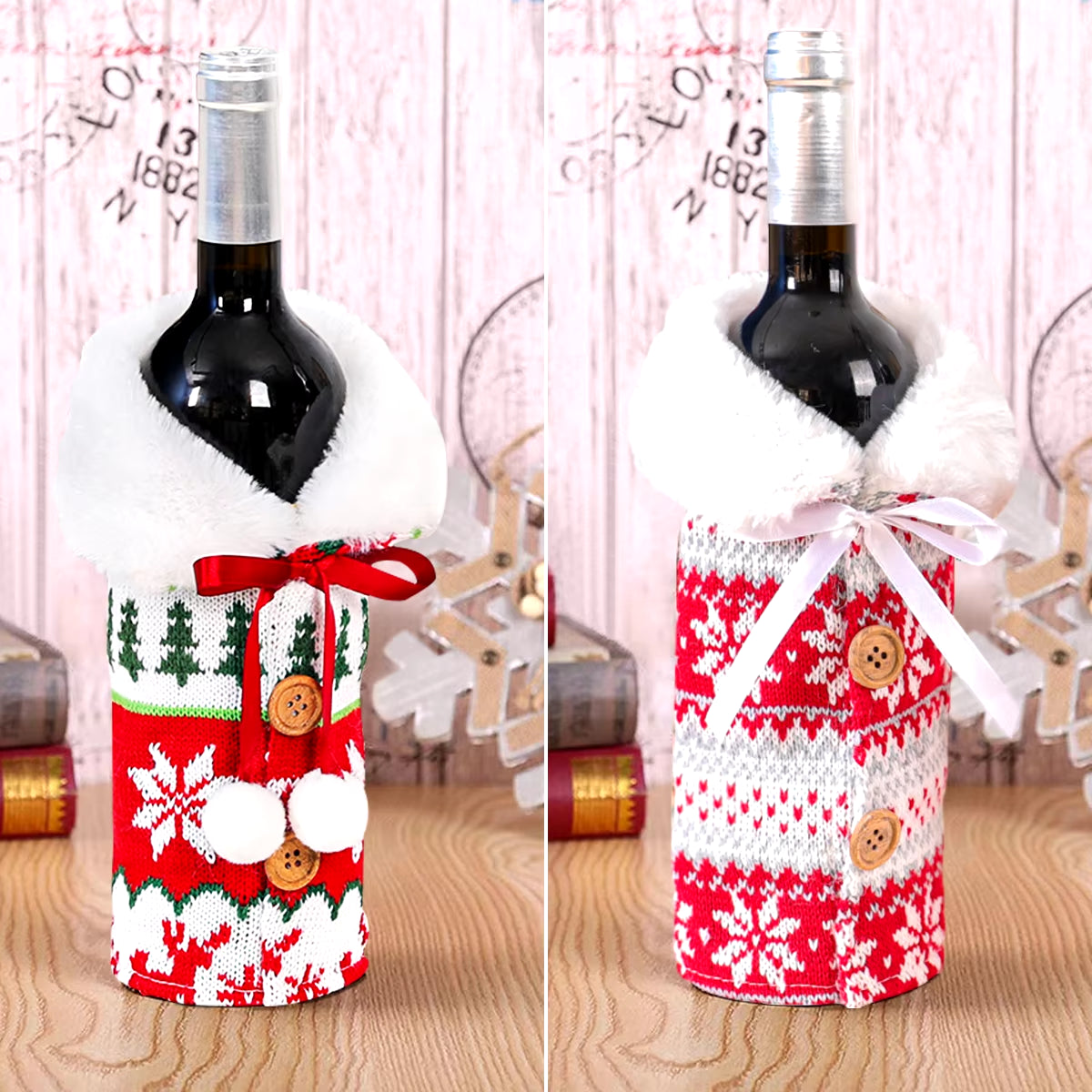 Christmas Wine Bottle Cover Merry Christmas - AKStore