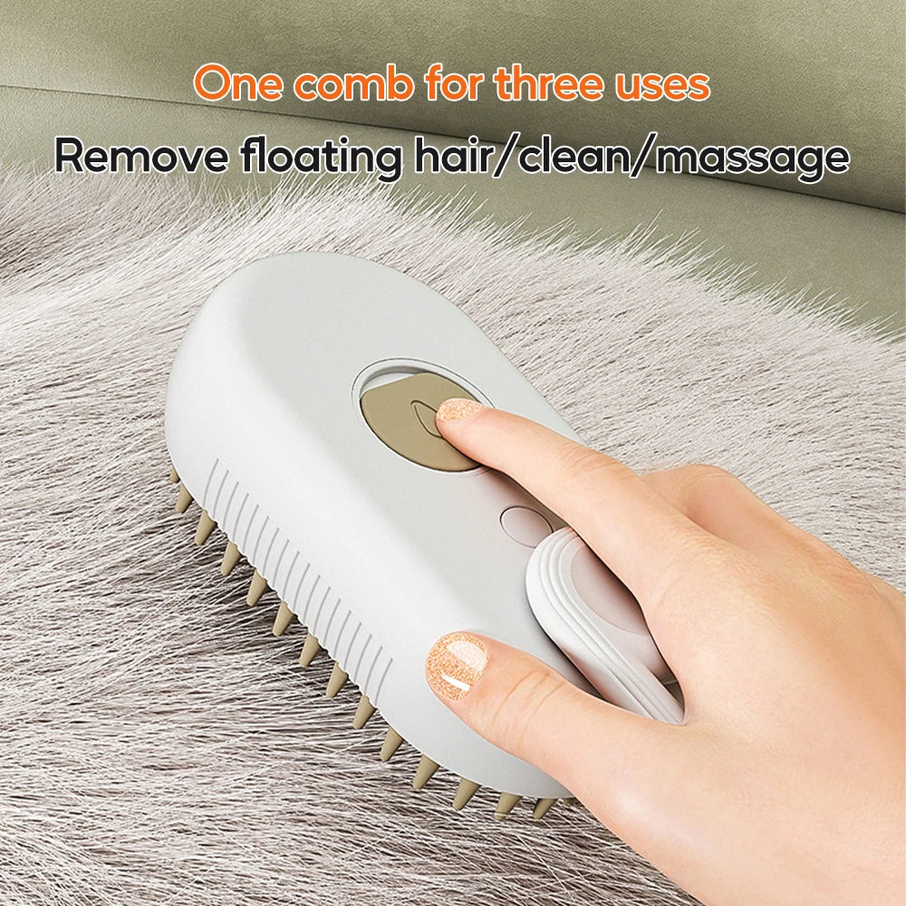 3 in 1 Pet Electric Steam Brush For Cat & Dog - AKStore